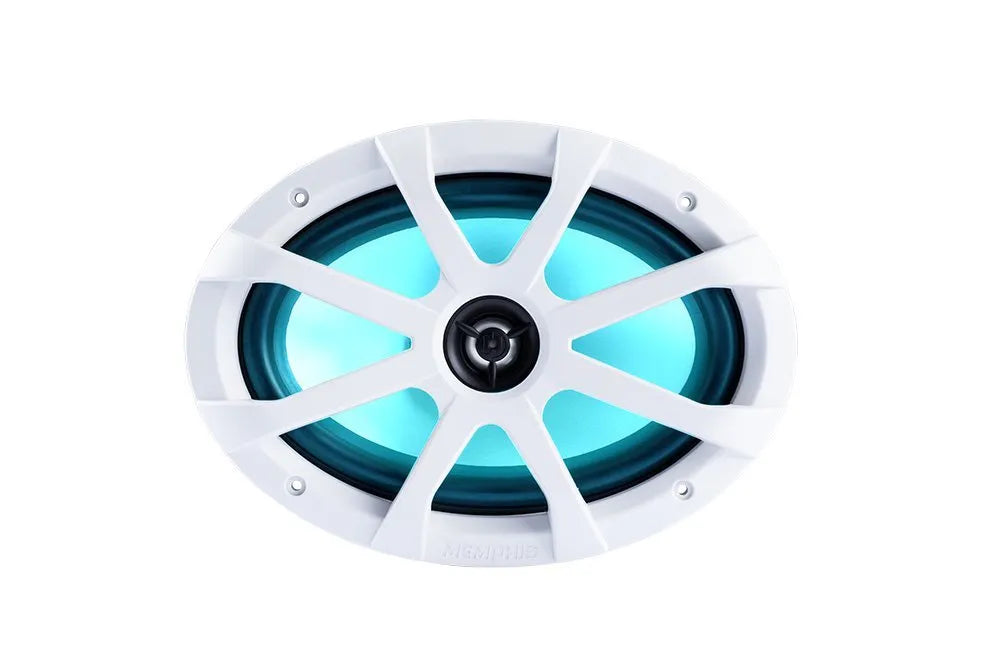 Memphis MXA69L Marine Speaker 6x9" 2-Way B&W Grilles with RGB LED