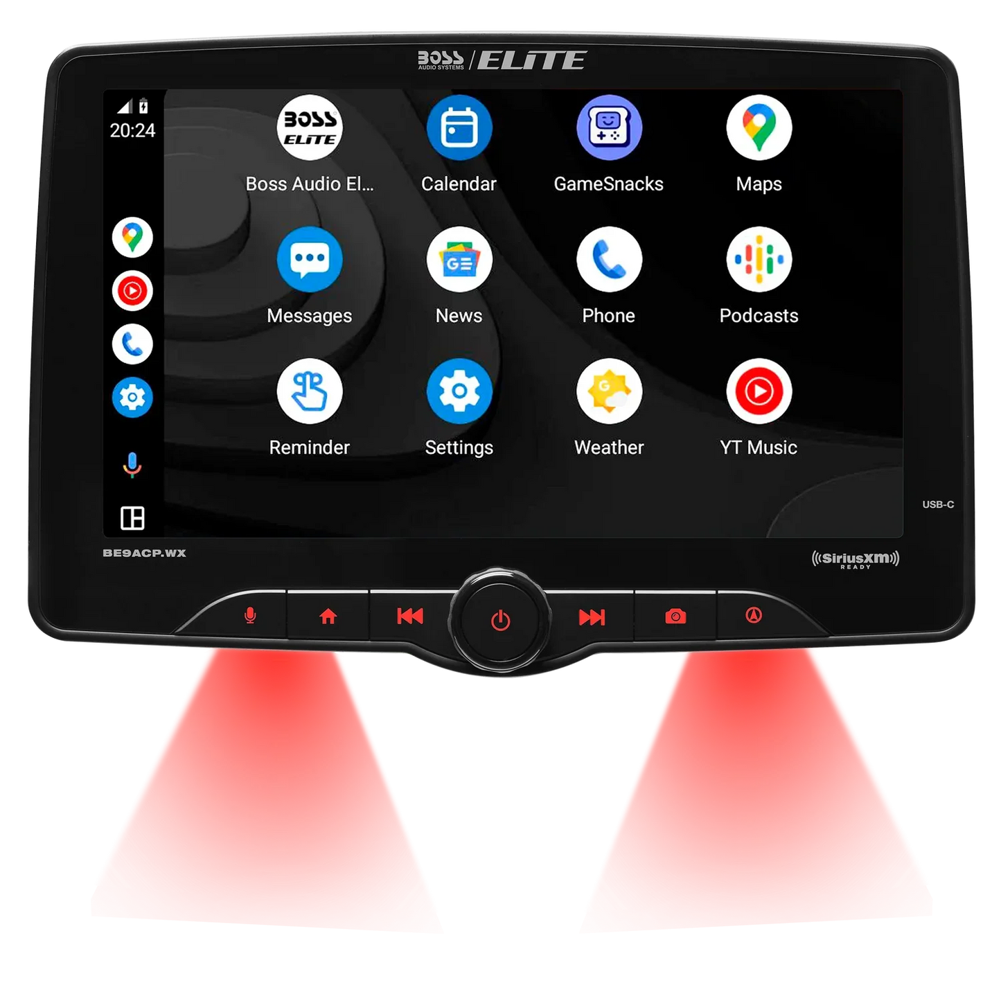 Elite BE9ACP.WX Car Stereo – Wireless CarPlay Android Auto, SiriusXM-Ready, Single Din 9 Inch Touchscreen, Bluetooth, No CD DVD Player, AM/FM, Multicolor Panel