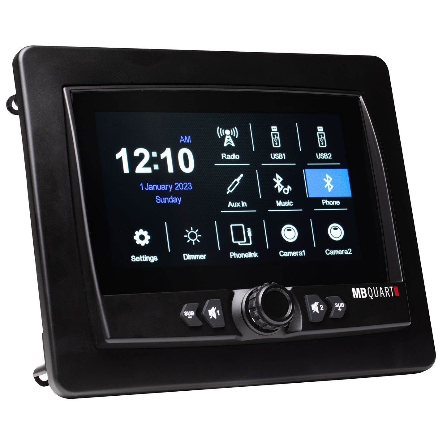 GMR-7V1.2 7 Inch Waterproof Touchscreen Wireless CarPlay Source Unit - mb quart touchscreen