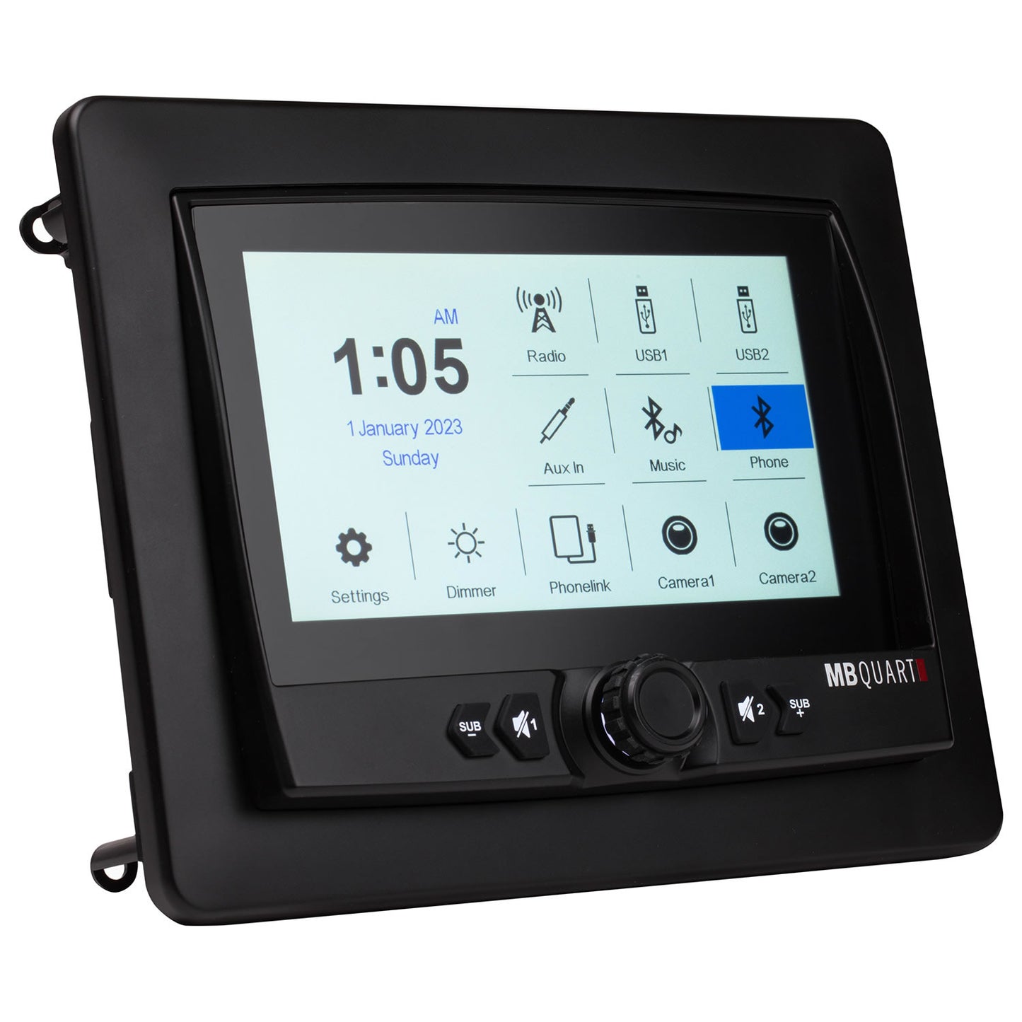 MB Quart GMR-7V1.2 7" Waterproof Touchscreen Source Unit with Wireless Apple CarPlay & Android Auto