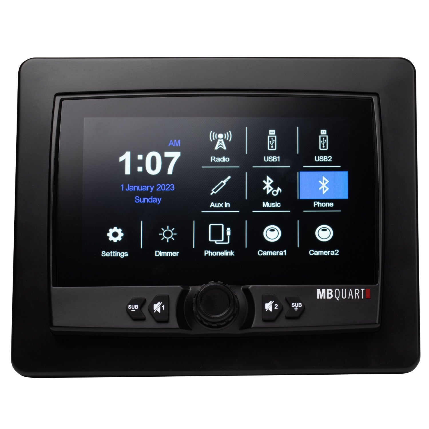 MB Quart GMR-7V1.2 7" Waterproof Touchscreen Source Unit with Wireless Apple CarPlay & Android Auto
