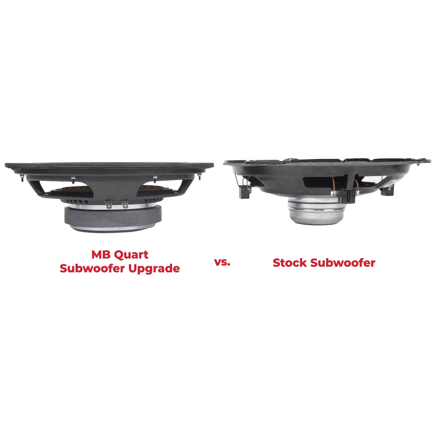 MBQJL-SUBR-1 400 Watt Jeep® Wrangler (JL) Tuned OEM Subwoofer Upgrade - jeep stock vs upgrade