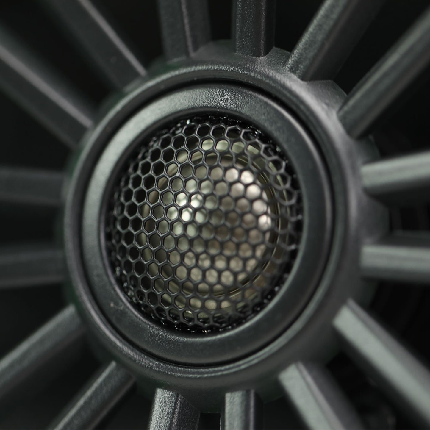 MBQJ-48CRGB24+ Jeep® Wrangler (JL) / Gladiator (JT) 2024-Current Tuned Rear Soundbar with 8" Coaxial Speakers, Enclosure close up of speaker