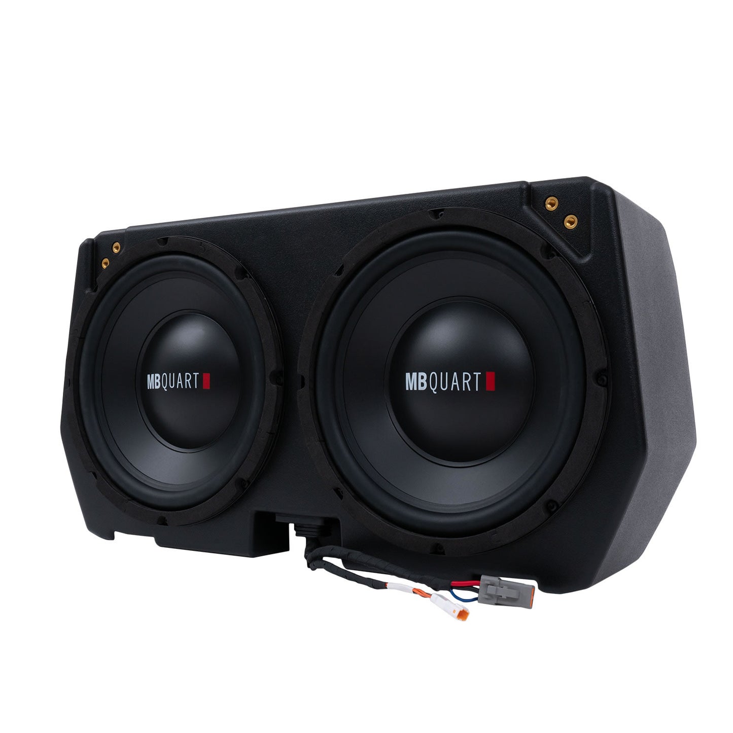 MBQD-SUBA-1 Can-Am Defender Tuned Subwoofer Kit MB Quart angle of box