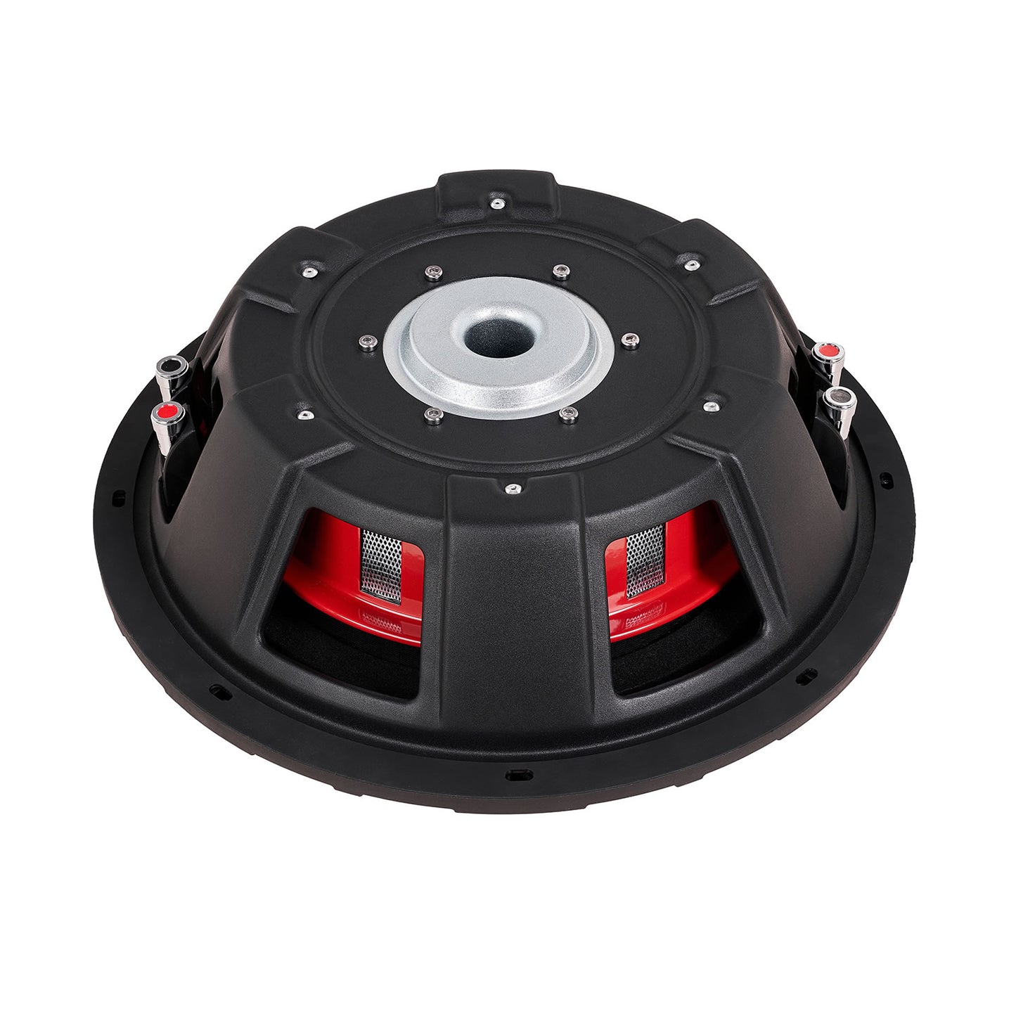 MB Quart DS2-304 Discus 12" 4 Ohm DVC Shallow Mount Subwoofer – 600W Peak - magnet and basket view