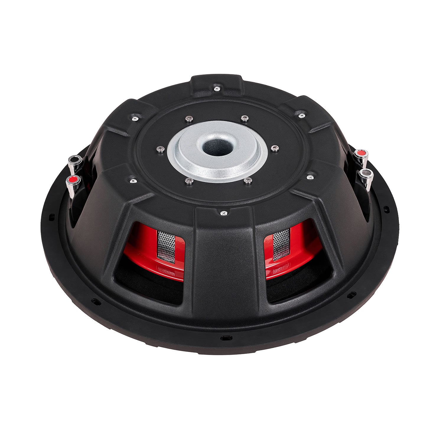 MB Quart DS2-304 Discus 12" 4 Ohm DVC Shallow Mount Subwoofer – 600W Peak - magnet and basket view