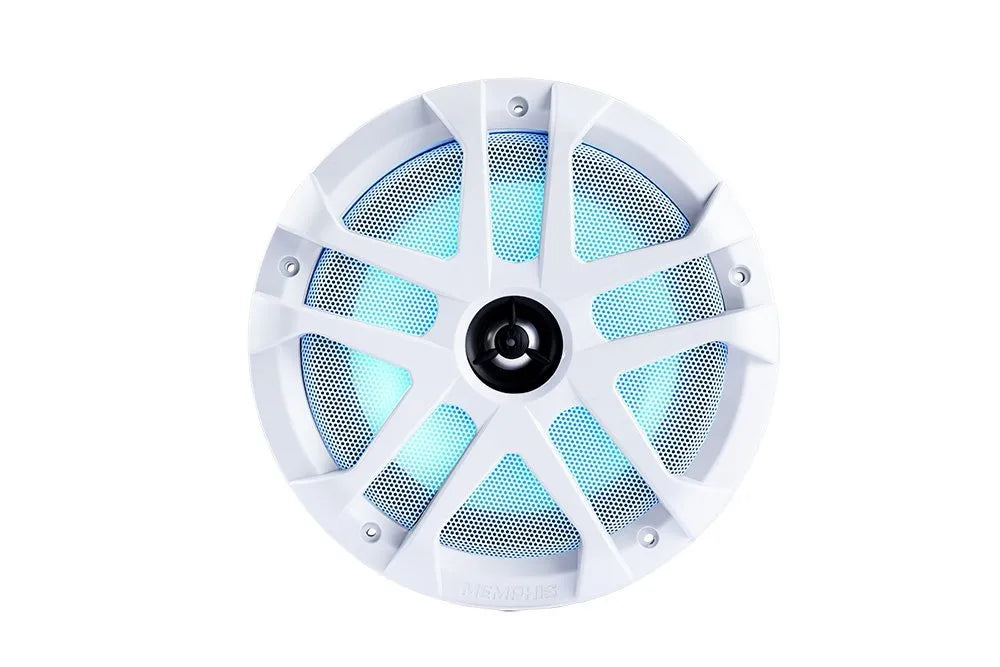Memphis MXA80L Marine 8" Speaker 2-Way B&W Grilles with RGB LED