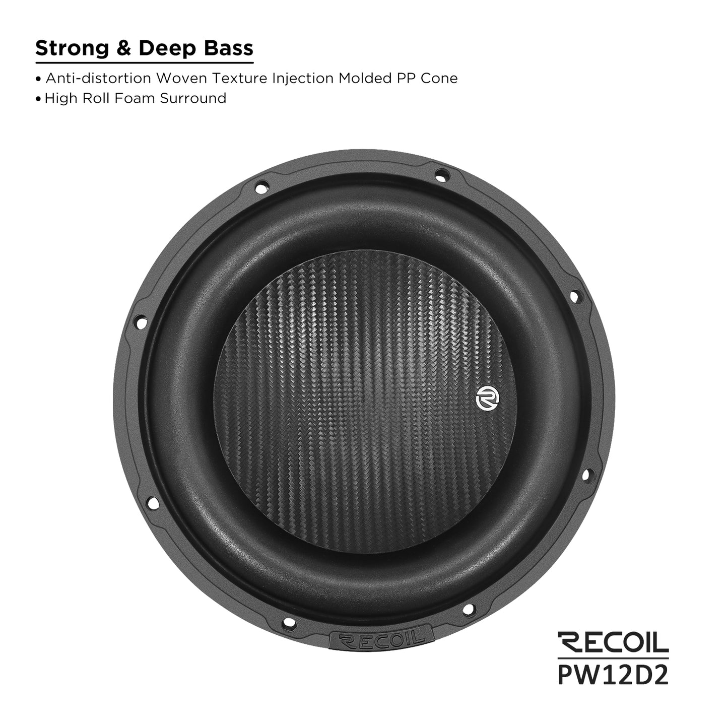 Recoil PW12D2 Echo Pro 12" Subwoofer – 1400W Peak, Dual 2-Ohm - Recoil 12" subwoofer