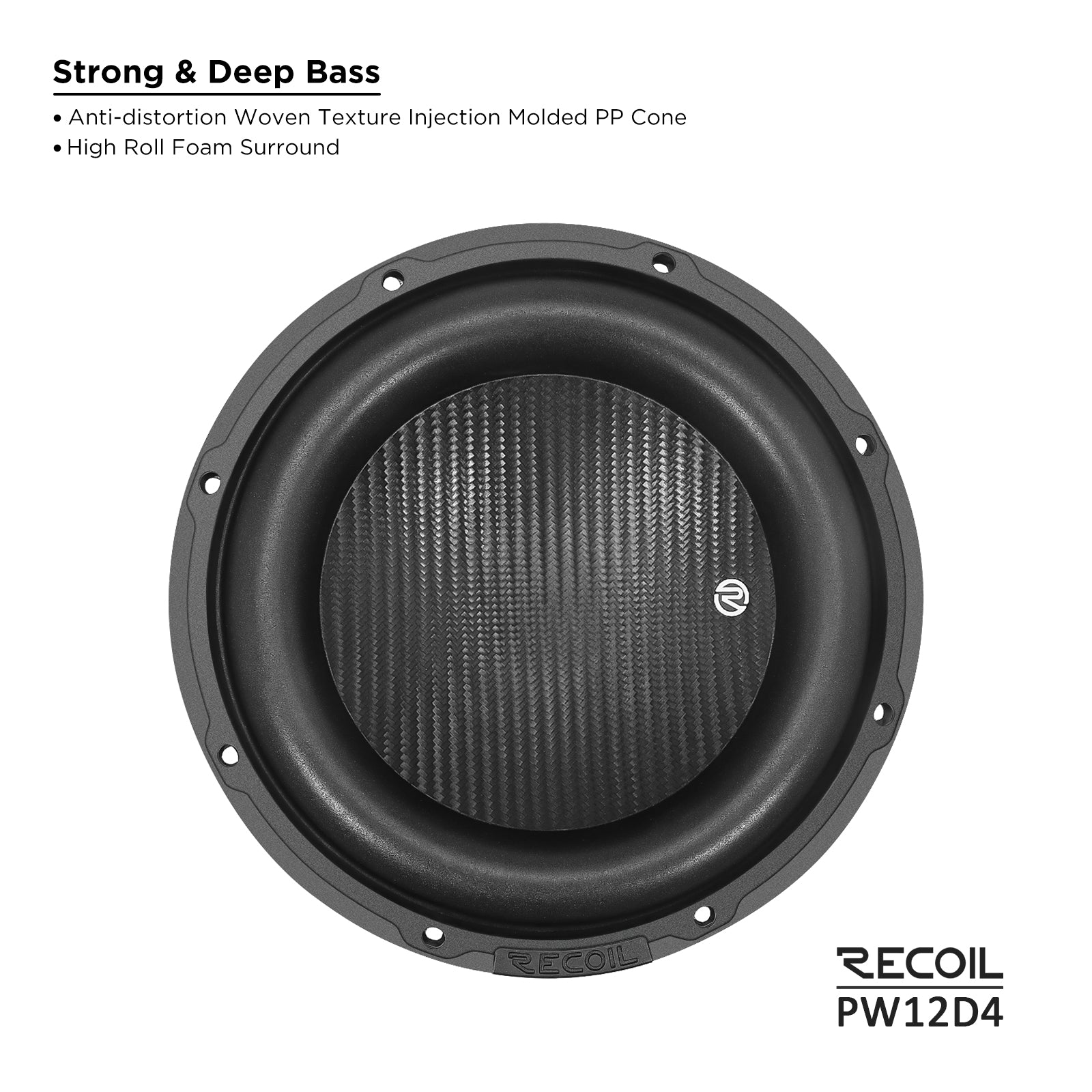 Recoil PW12D4 Echo Pro 12" Subwoofer – 1400W Peak, Dual 4-Ohm - Recoil 12" subwoofers