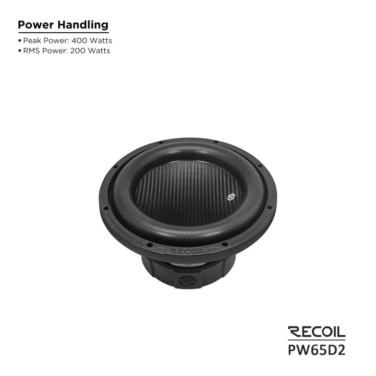 Recoil PW65D2 Echo Pro 6.5" Subwoofer – 400W Peak, Dual 2-Ohm - Recoil Speaker