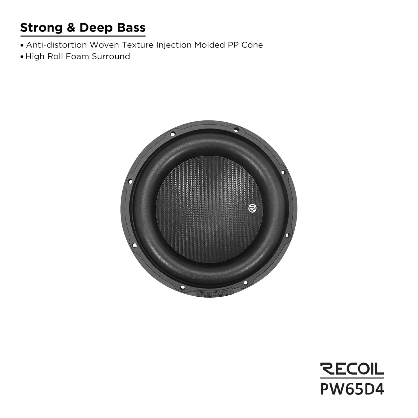 Recoil PW65D4 Echo Pro 6.5" Subwoofer – 400W Peak, Dual 4-Ohm - Recoil Speaker