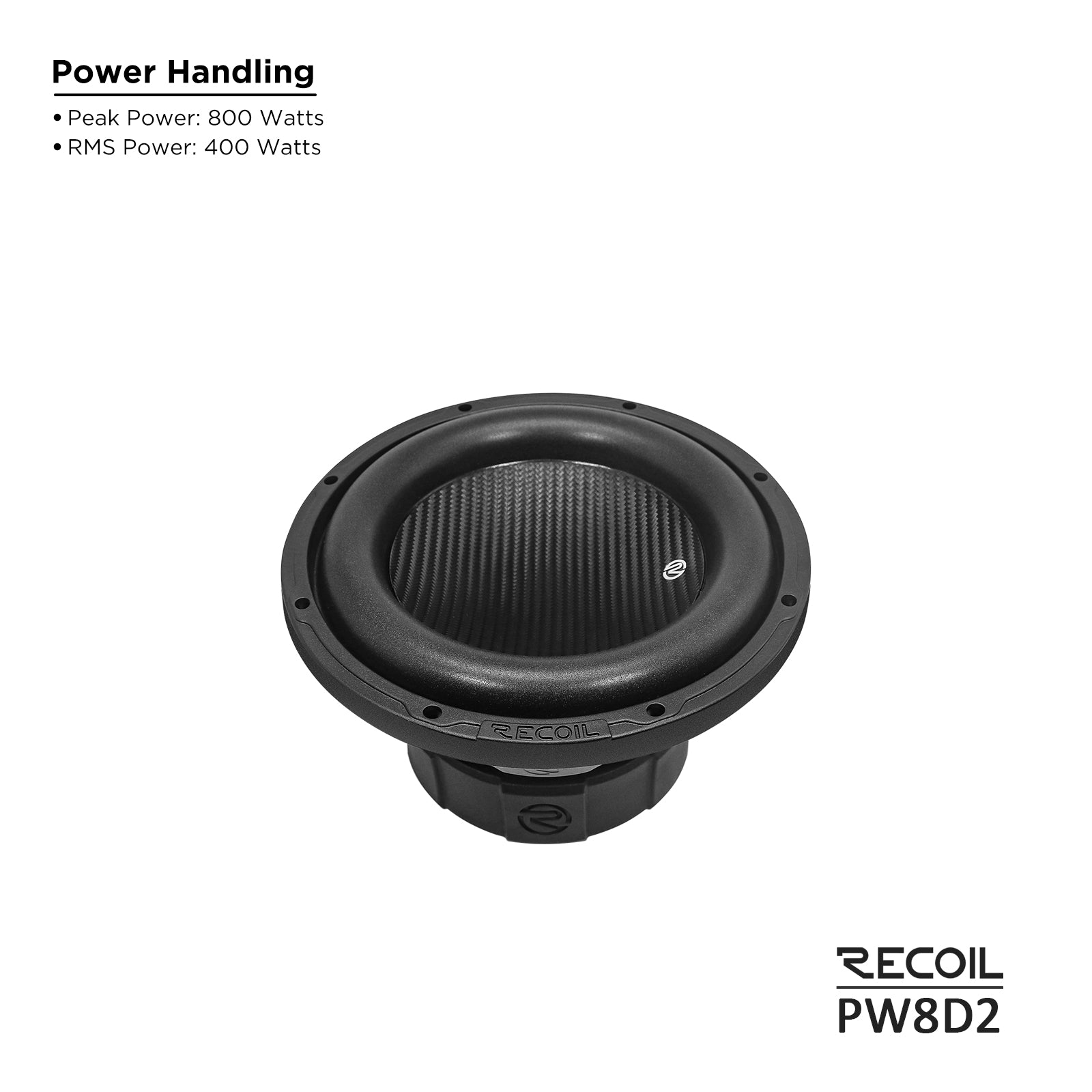 Recoil PW8D2 Echo Pro 8" Subwoofer – 800W Peak, Dual 2-Ohm - Recoil Speaker