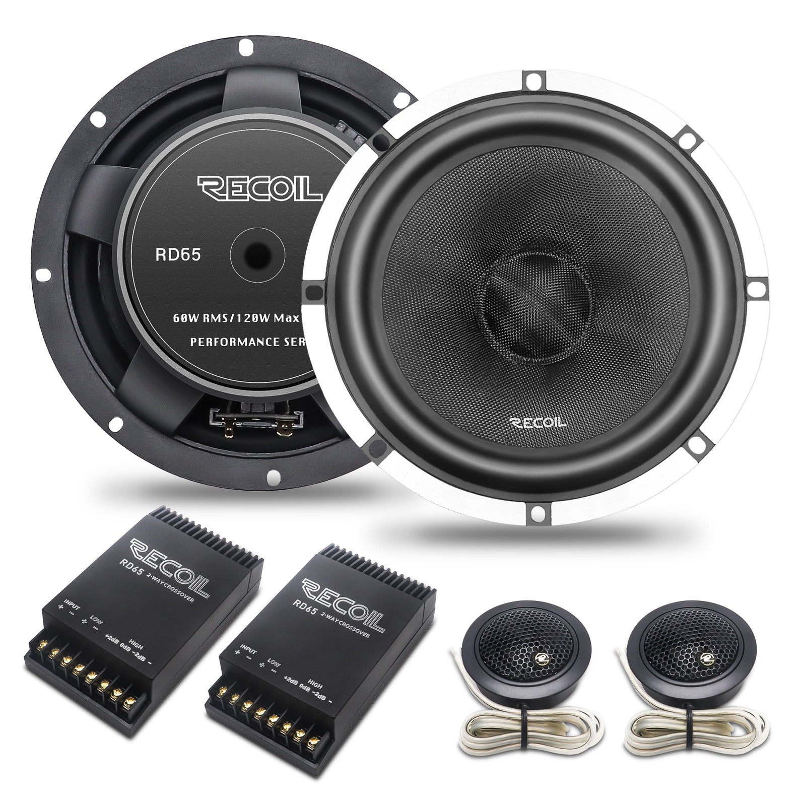 Recoil RD65 Performance Series 6.5" 2-Way Component Car Speakers – 300W Peak - Recoil Component Speakers