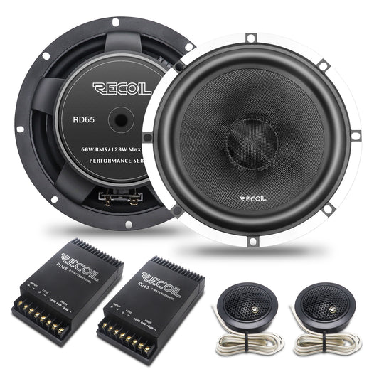 Recoil RD65 Performance Series 6.5" 2-Way Component Car Speakers – 300W Peak - Recoil Component Speakers