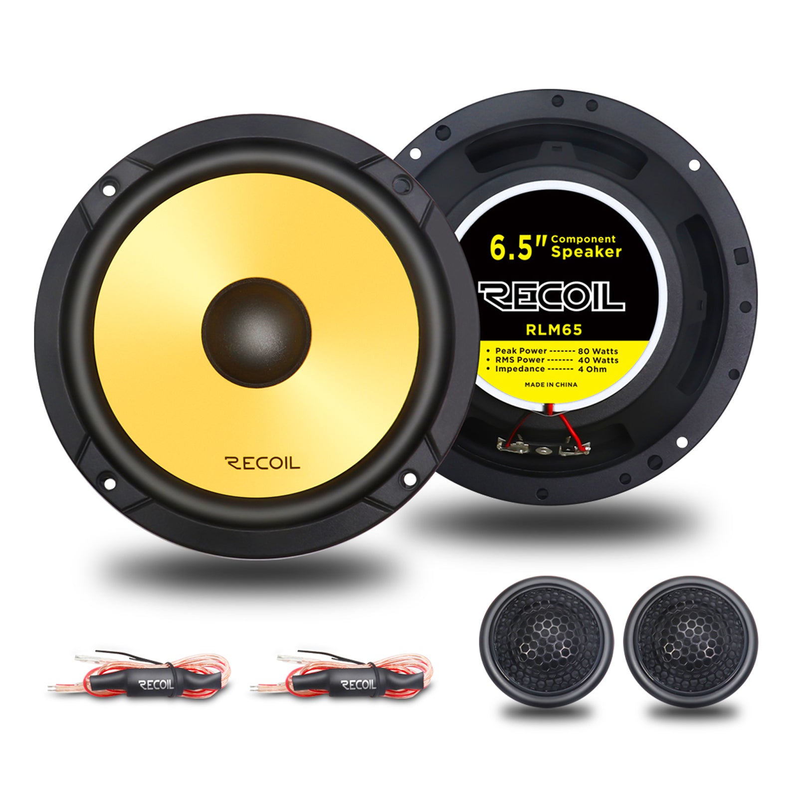 Recoil RLM65 Level-3 6.5" 2-Way Component Car Speakers – 160W Peak - Recoil Component Speakers