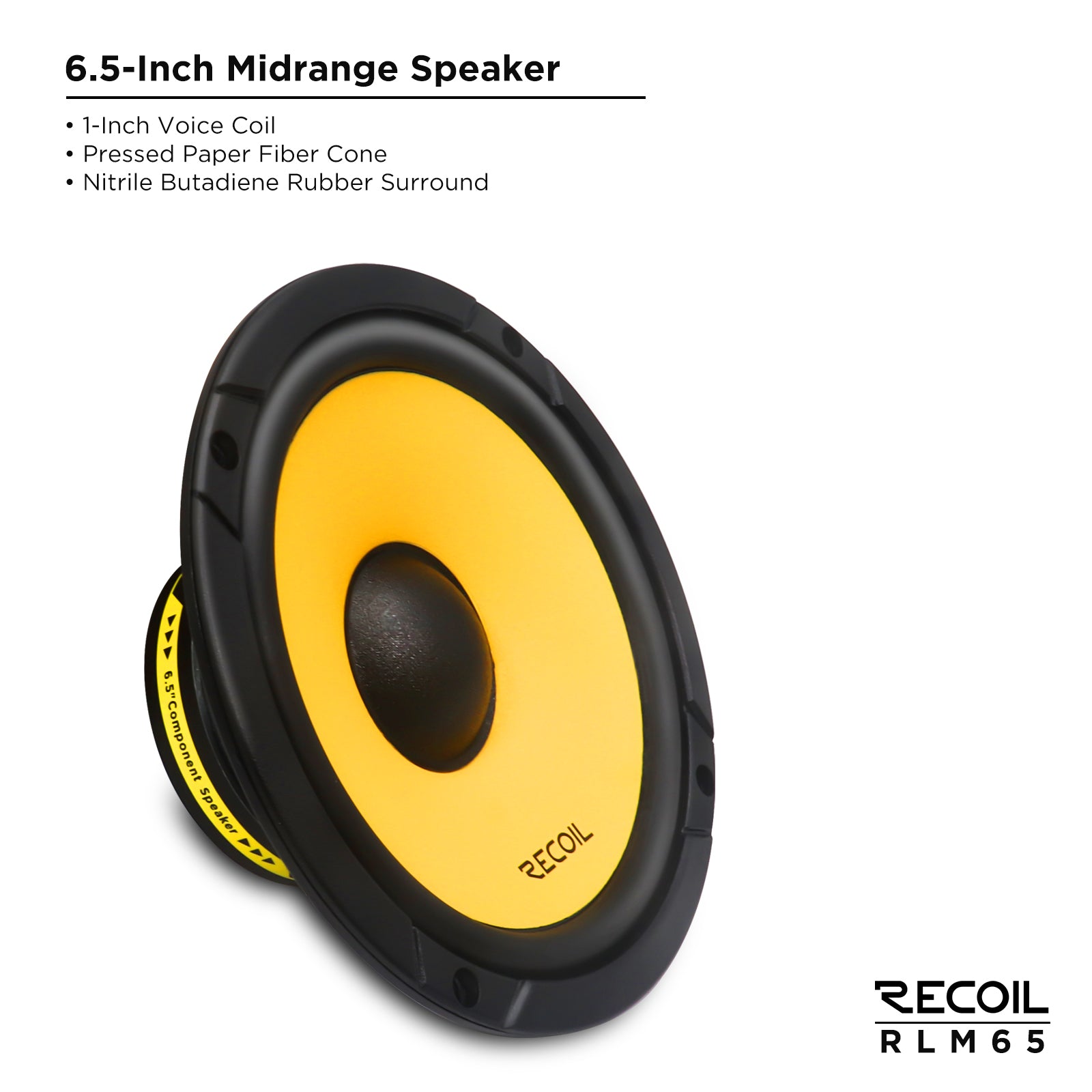 Recoil RLM65 Level-3 6.5" 2-Way Component Car Speakers – 160W Peak - Recoil Component Speakers - Midrange 6.5 speakers