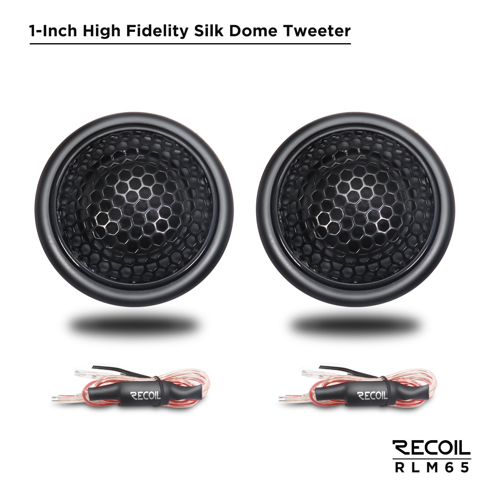 Recoil RLM65 Level-3 6.5" 2-Way Component Car Speakers – 160W Peak - Recoil Component Speakers - tweeters
