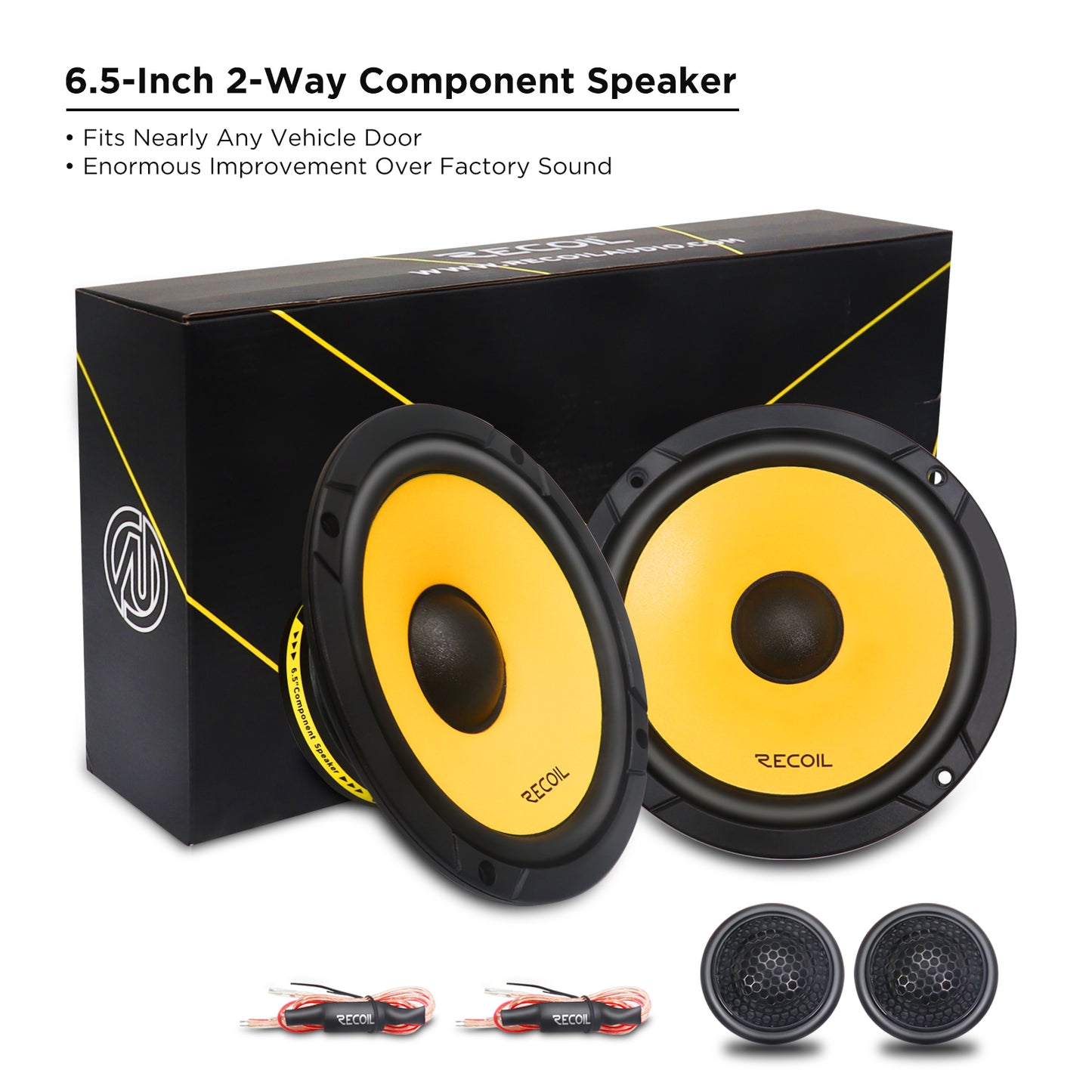 Recoil RLM65 Level-3 6.5" 2-Way Component Car Speakers – 160W Peak - Recoil Component Speakers
