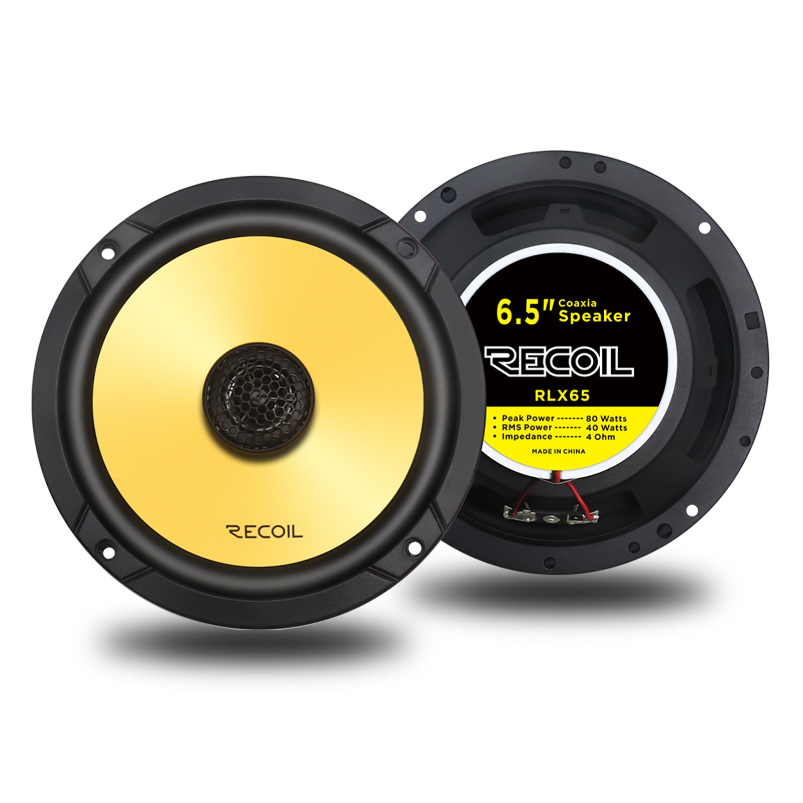 Recoil RLX65 Level-3 6.5" 2-Way Coaxial Car Speakers – 160W Peak - Recoil Coax speakers
