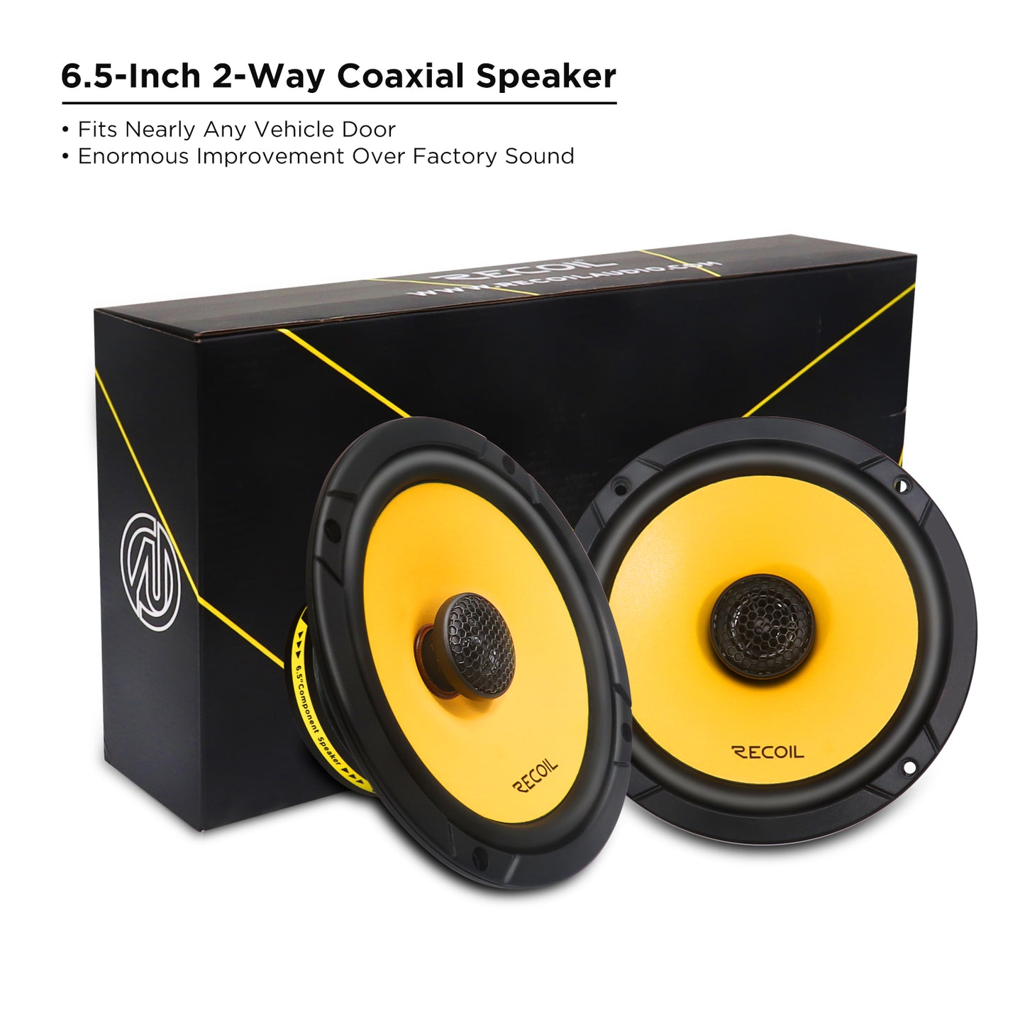 Recoil RLX65 Level-3 6.5" 2-Way Coaxial Car Speakers – 160W Peak - Recoil Coax speakers