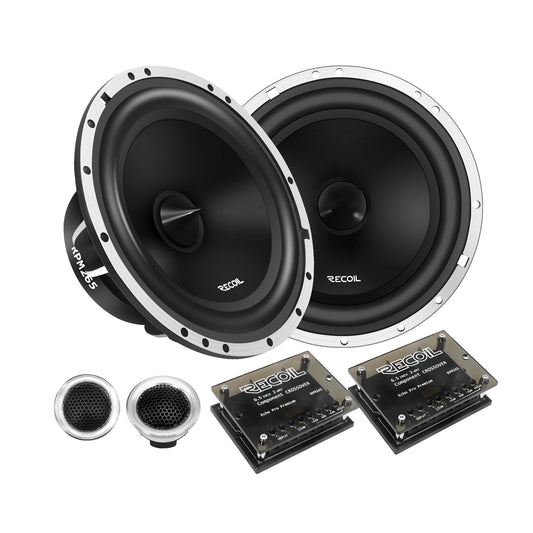 Recoil RPM265 Echo Pro 6.5" 2-Way Component Speakers – 120W Car Audio - Recoil component system