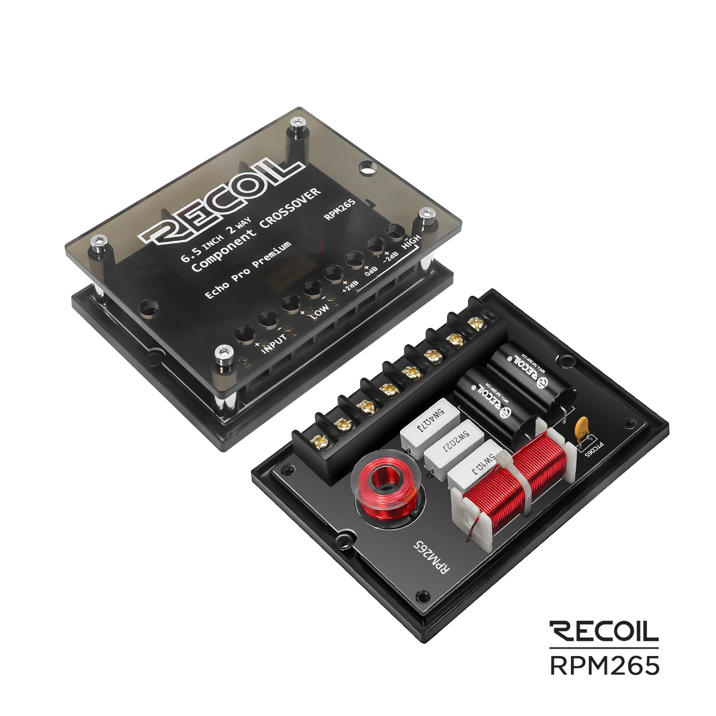 Recoil RPM265 Echo Pro 6.5" 2-Way Component Speakers – 120W Car Audio - Recoil component system - crossover
