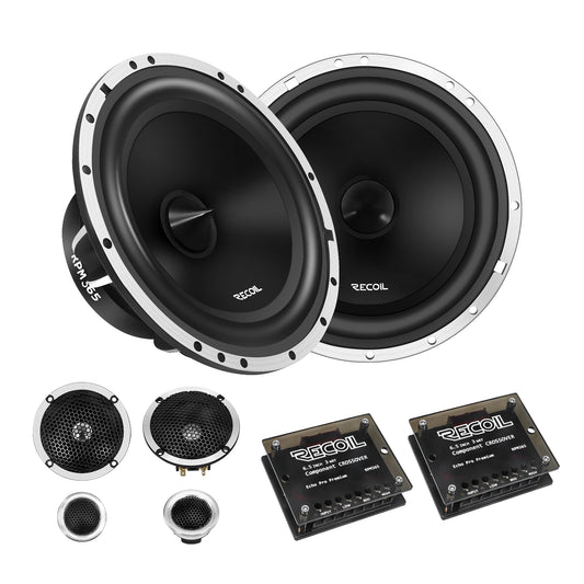 Recoil RPM365 6.5" 3-Way Component Speakers – Echo Pro 160W Car Audio - Recoil component system
