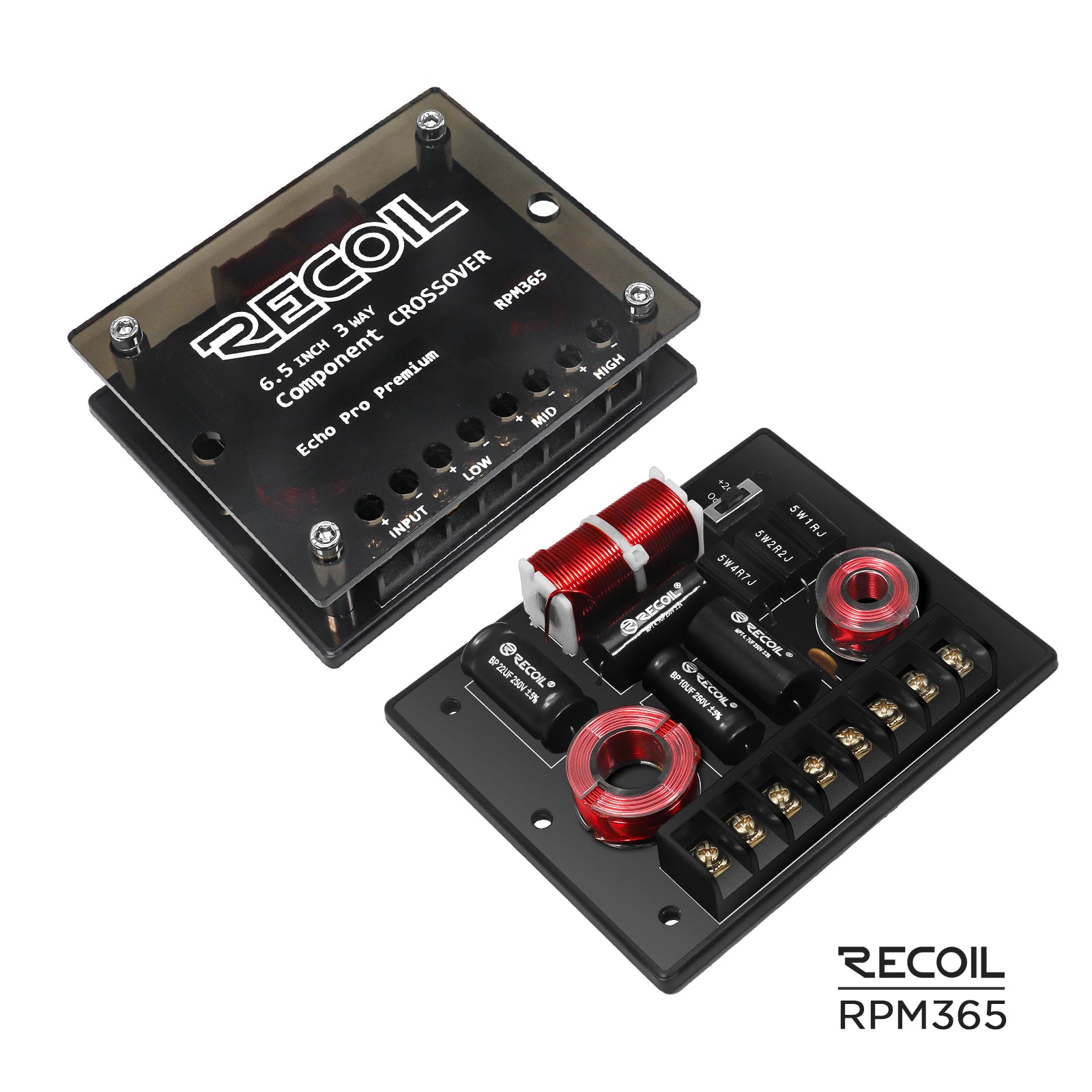 Recoil RPM365 6.5" 3-Way Component Speakers – Echo Pro 160W Car Audio - Recoil component system - Crossover