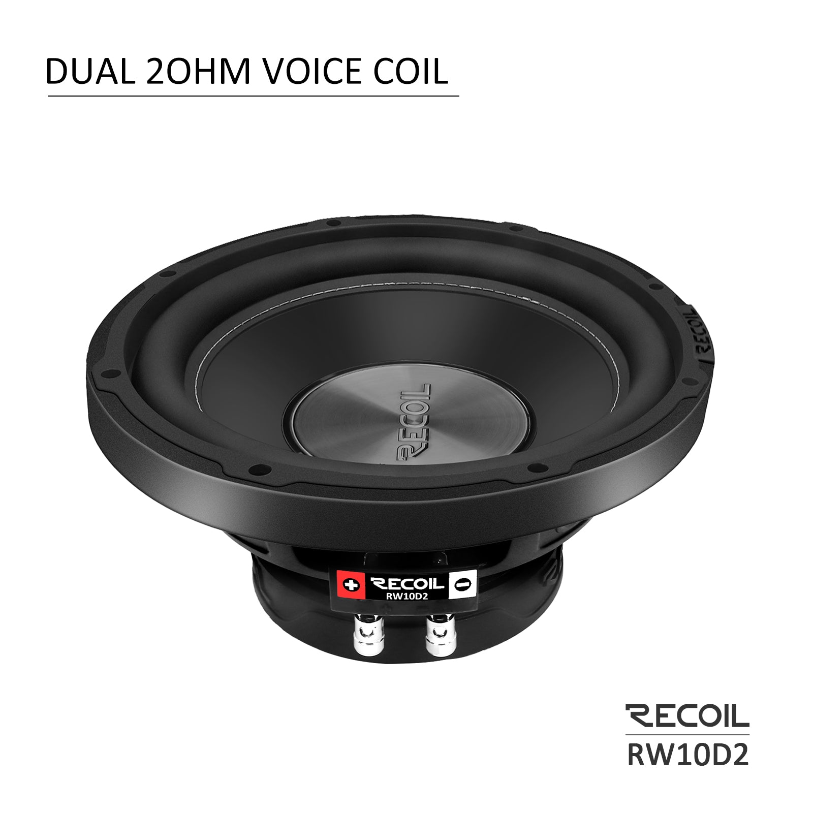 Recoil RW10D2 Echo Series 10" 500W Dual 2Ω Car Subwoofer - Recoil Subwoofer