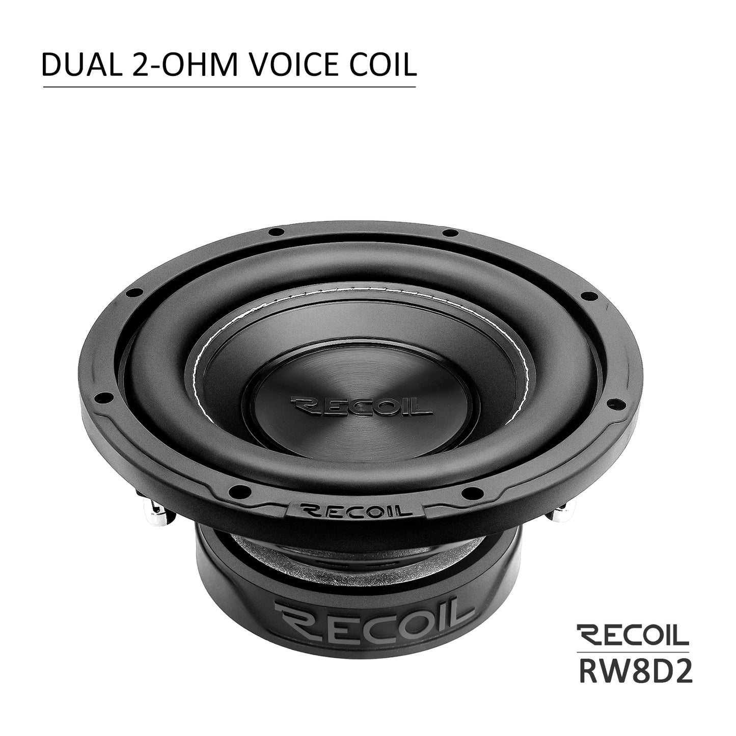 Recoil RW8D2 Echo Series 8" 400W Dual 2Ω Car Subwoofer - Recoil Car Woofer