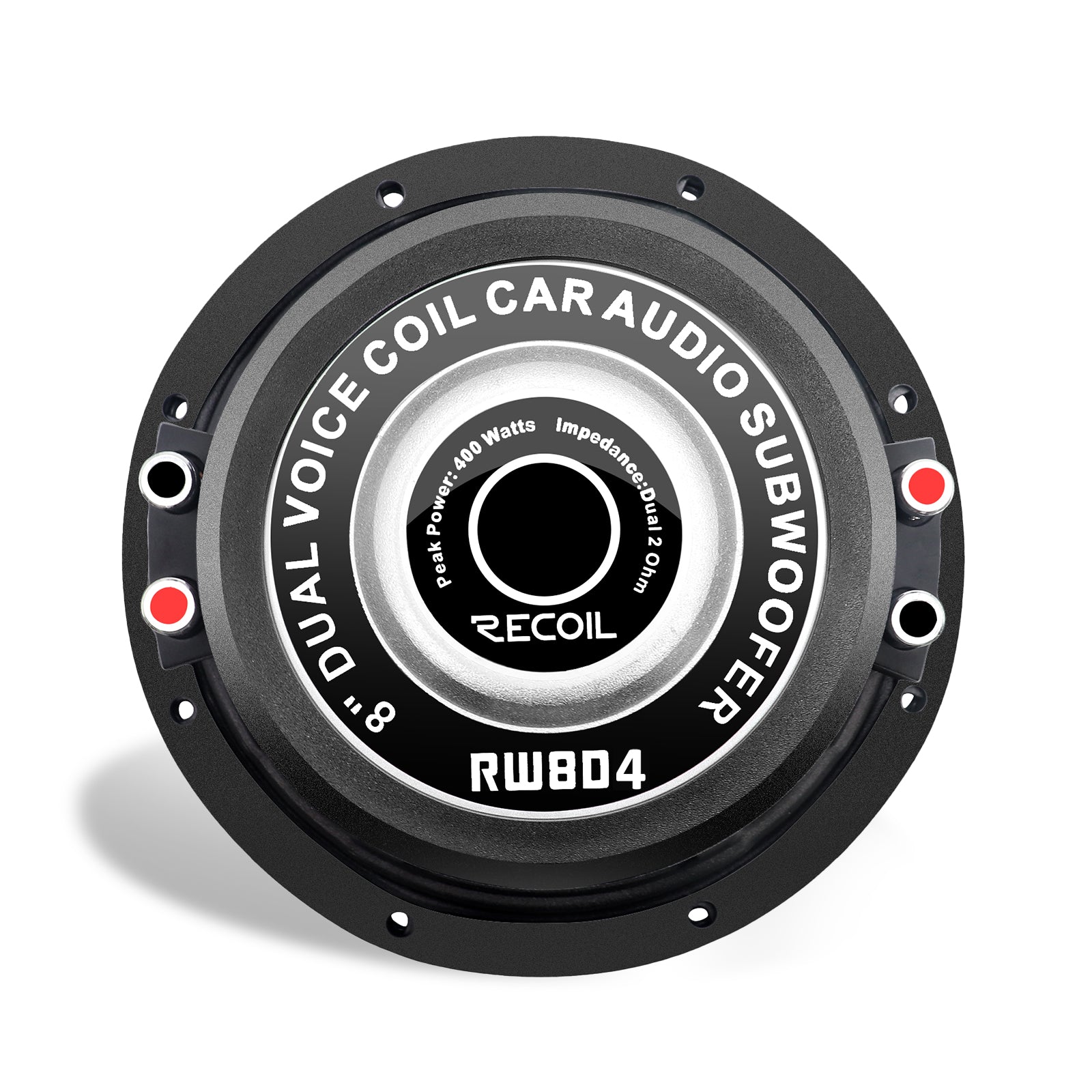 Recoil RW8D4 Echo Series 8" 400W Dual 4Ω Car Subwoofer – High Temp Voice Coil - Recoil Car woofer