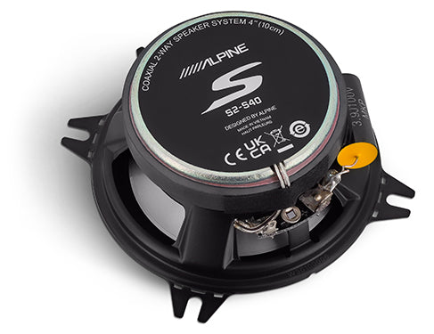 Alpine S2-S40 4" Hi-Res Coaxial Car Speakers – 45W RMS / 140W Peak - Alpine Car 4" speaker magnet