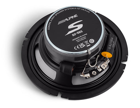 Alpine S2-S65 6.5" Hi-Res Coaxial Car Speakers – 80W RMS / 240W Peak - Alpine 6.5 speaker magnet