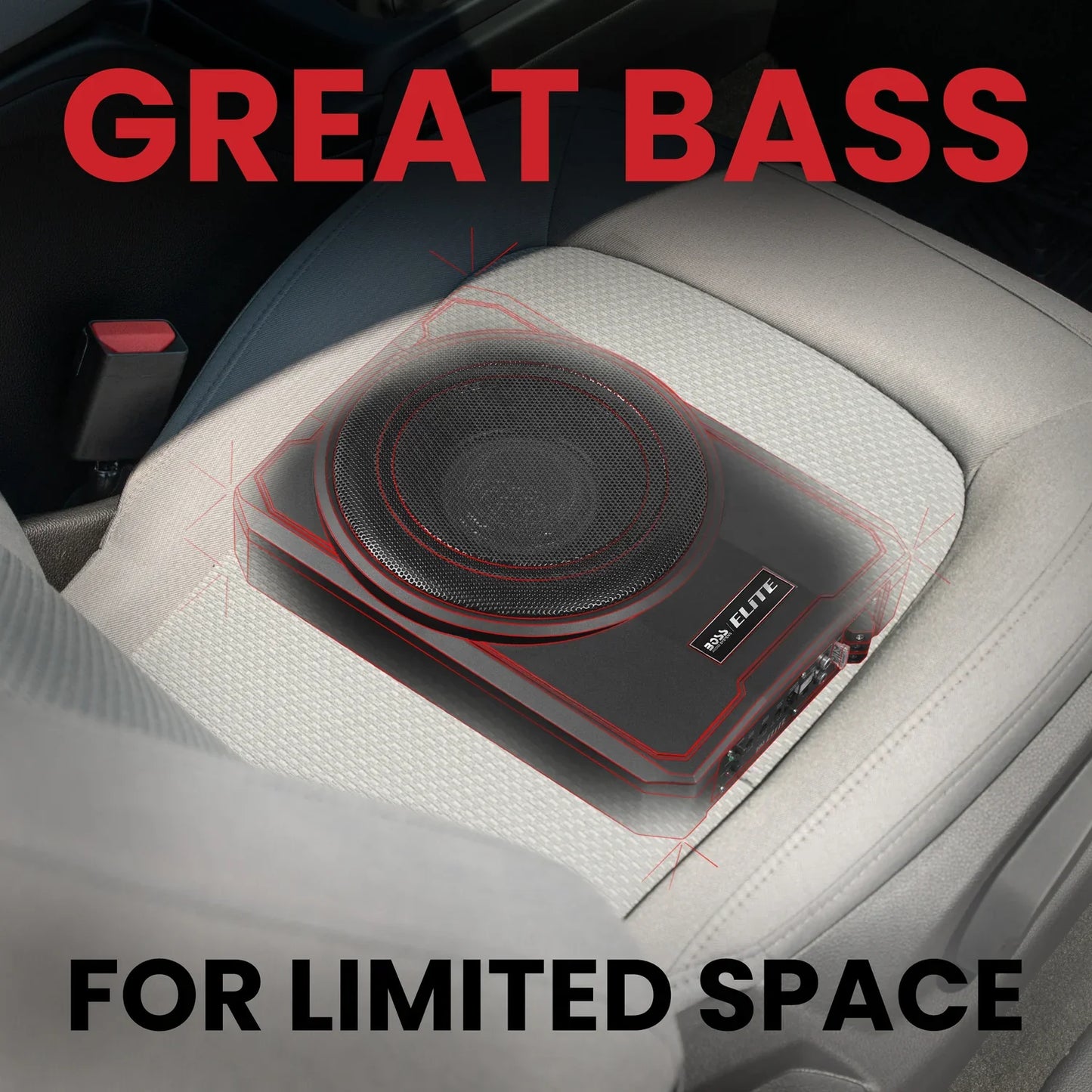 Elite SLIM10 Elite - 10" SINGLE Voice Coil (2.6 Ohm) 1000W Subwoofer with Enclosure (Sold Single)