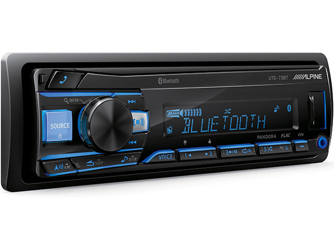 Alpine UTE-73BT Bluetooth Digital Media Receiver – USB, AUX, 3 Preouts, 18W RMS x4