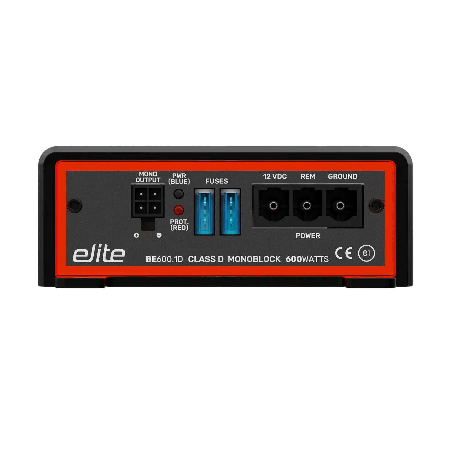 Elite BE600.1D 600W RMS Mono Class D Amplifier with Remote Subwoofer Level Control and LED Illuminated End Panels
