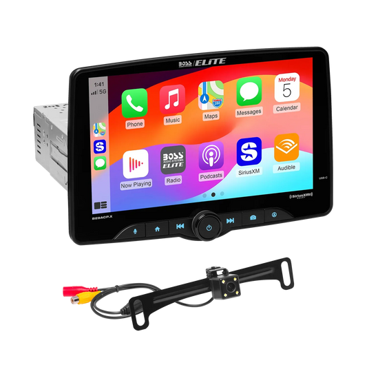 Elite BE9ACP.XC Car Stereo – Wired CarPlay & Android Auto, SiriusXM-Ready, Single Din 9 Inch Touchscreen, Bluetooth, No CD DVD Player, AM/FM