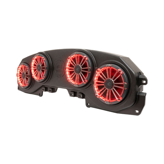 MBQJ-48CRGB Jeep® Wrangler (JL) / Gladiator (JT) Tuned Rear Soundbar with 8 Inch Coaxial Speakers, Enclosure - Red LED Lighting