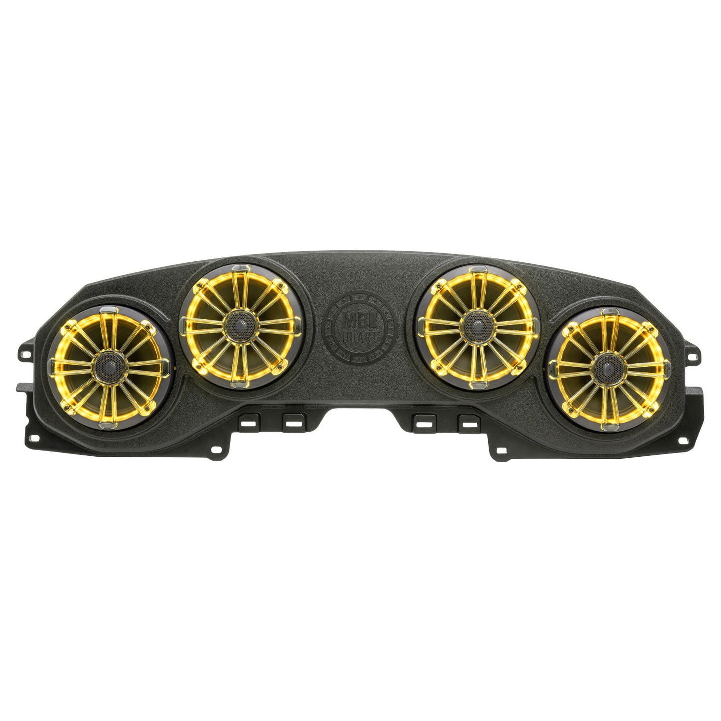 MBQJ-48CRGB Jeep® Wrangler (JL) / Gladiator (JT) Tuned Rear Soundbar with 8 Inch Coaxial Speakers, Enclosure - Yellow LED Lighting