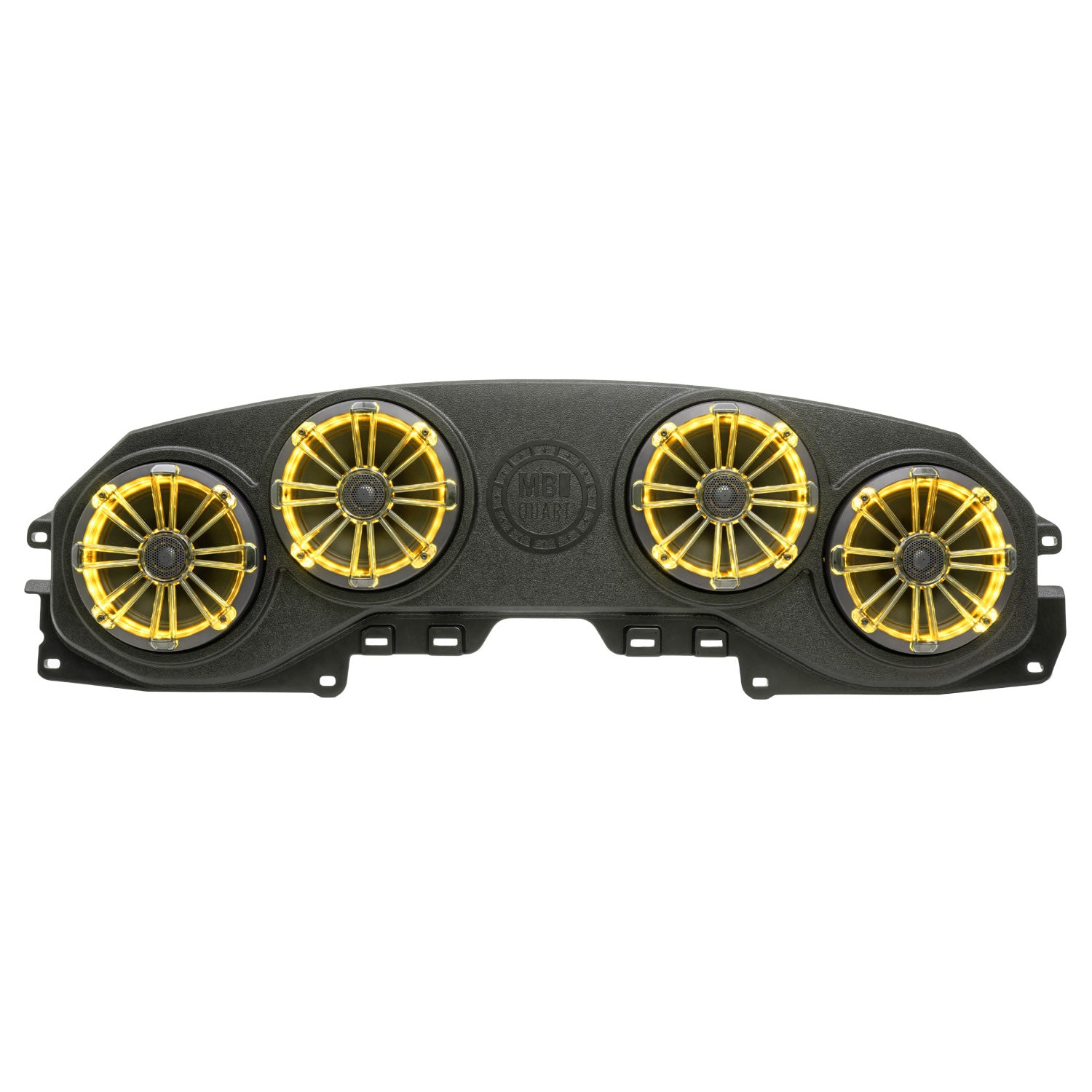 MBQJ-48CRGB Jeep® Wrangler (JL) / Gladiator (JT) Tuned Rear Soundbar with 8 Inch Coaxial Speakers, Enclosure - Yellow LED Lighting