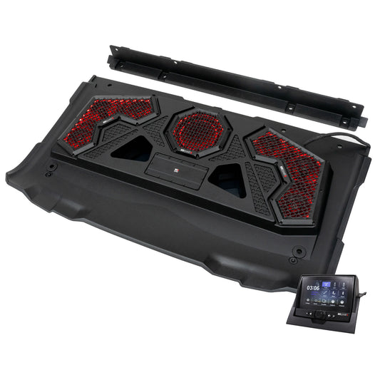 MB Quart - MBQRG2-S7R - 7 Speaker Polaris RANGER Audio Roof with 7 Inch LED Source Unit and Light Bar