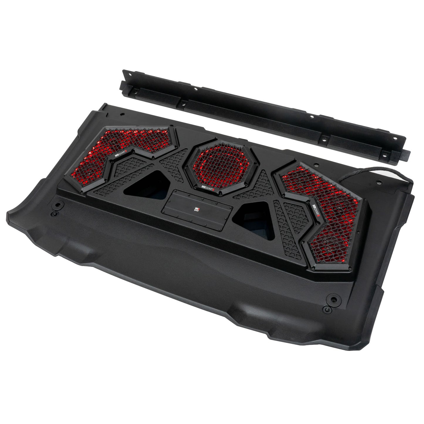 MB Quart - MBQRG2-S7R - 7 Speaker Polaris RANGER Audio Roof with 7 Inch LED Source Unit and Light Bar