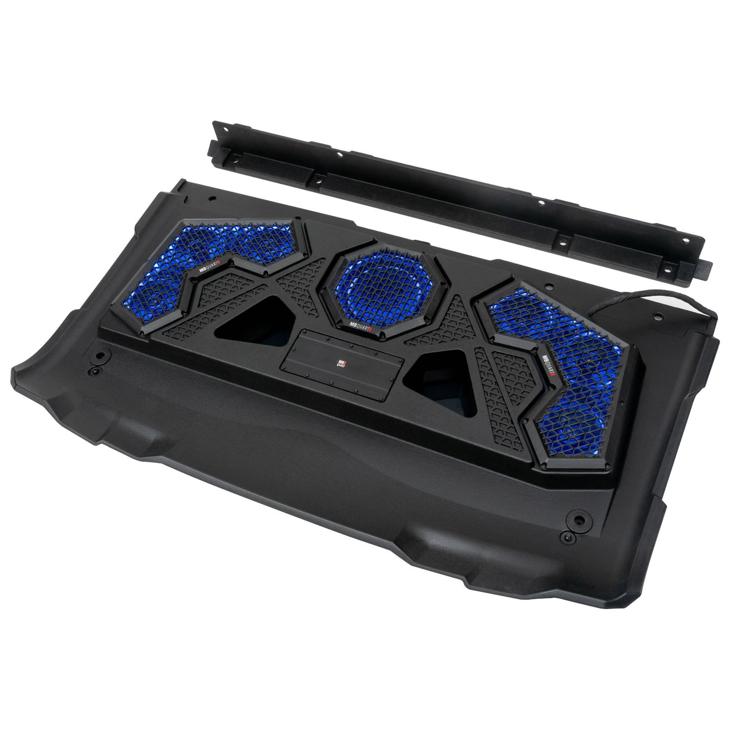 MB Quart - MBQRG2-S7R - 7 Speaker Polaris RANGER Audio Roof with 7 Inch LED Source Unit and Light Bar