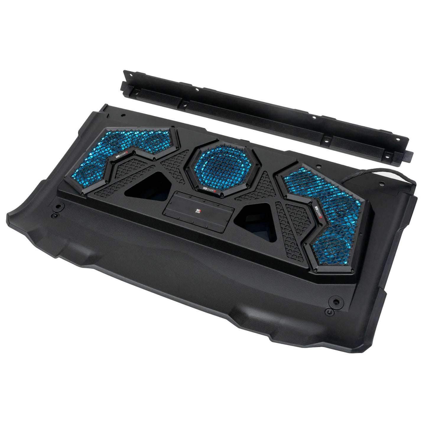 MB Quart - MBQRG2-S7R - 7 Speaker Polaris RANGER Audio Roof with 7 Inch LED Source Unit and Light Bar