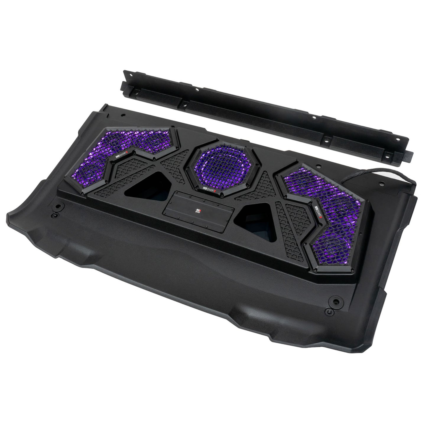 MB Quart - MBQRG2-S7R - 7 Speaker Polaris RANGER Audio Roof with 7 Inch LED Source Unit and Light Bar