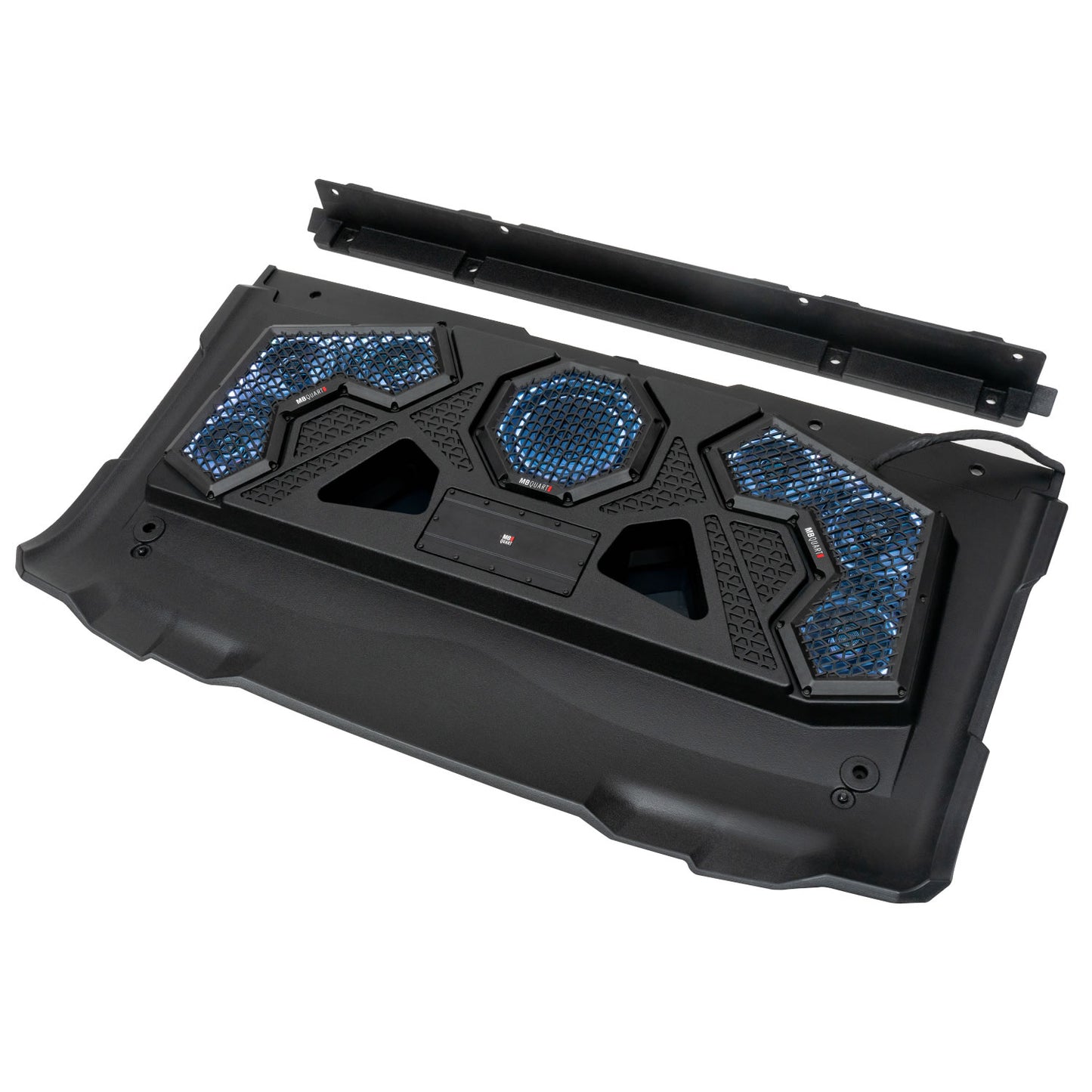 MB Quart - MBQRG2-S7R - 7 Speaker Polaris RANGER Audio Roof with 7 Inch LED Source Unit and Light Bar