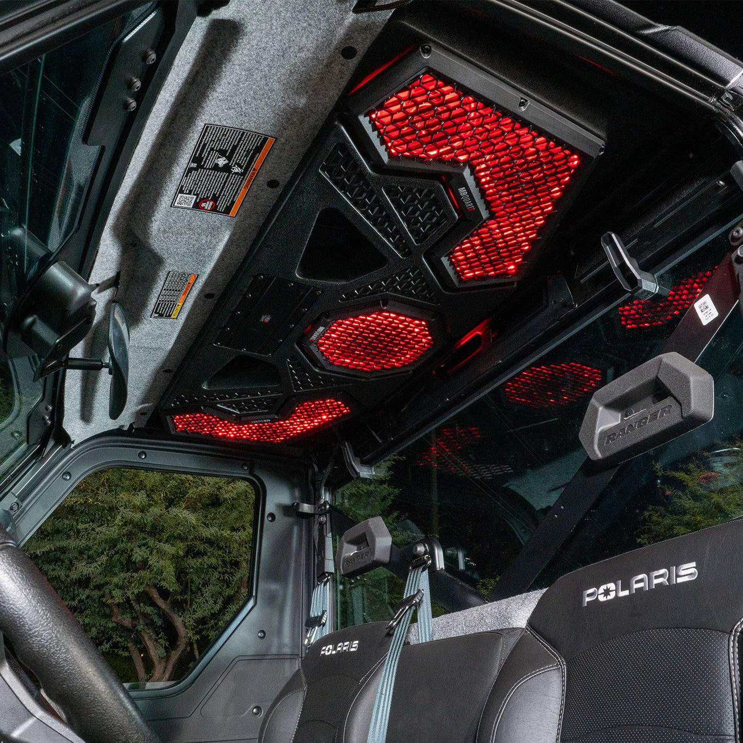 MB Quart - MBQRG2-S7R - 7 Speaker Polaris RANGER Audio Roof with 7 Inch LED Source Unit and Light Bar