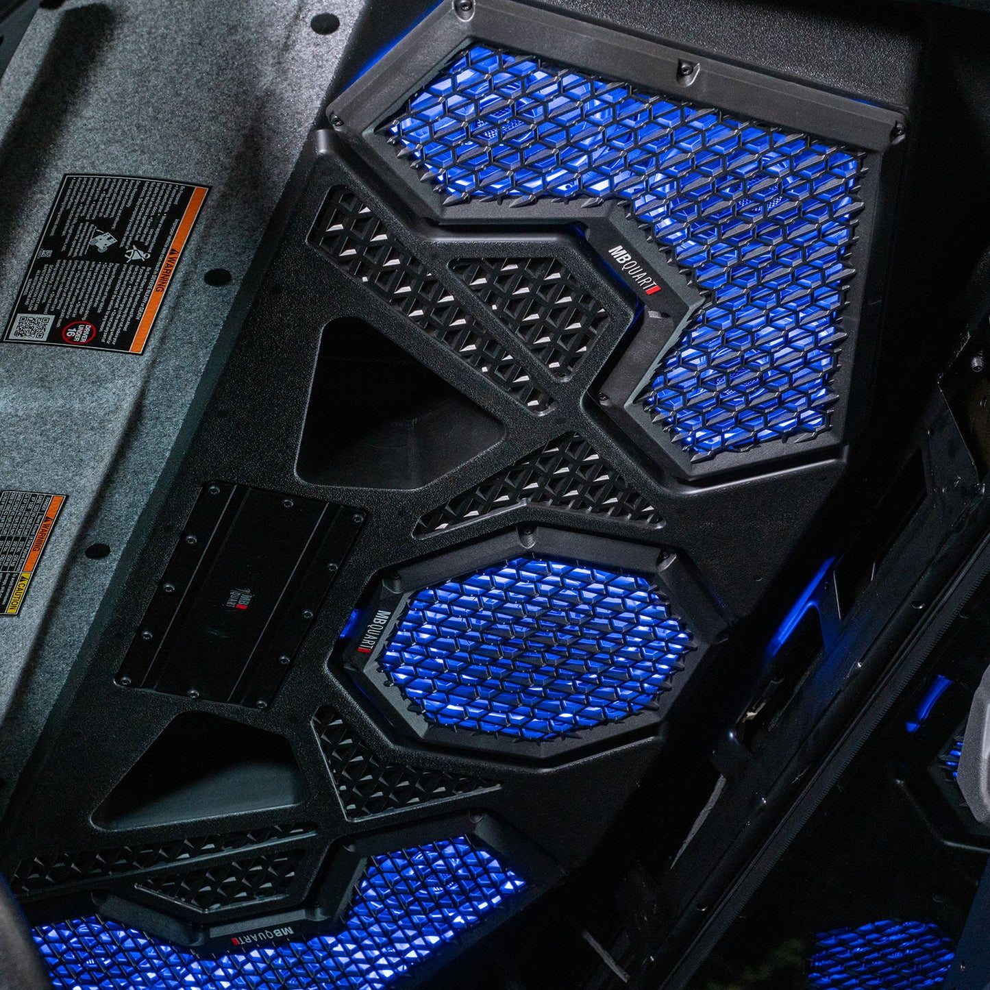 MB Quart - MBQRG2-S7R - 7 Speaker Polaris RANGER Audio Roof with 7 Inch LED Source Unit and Light Bar