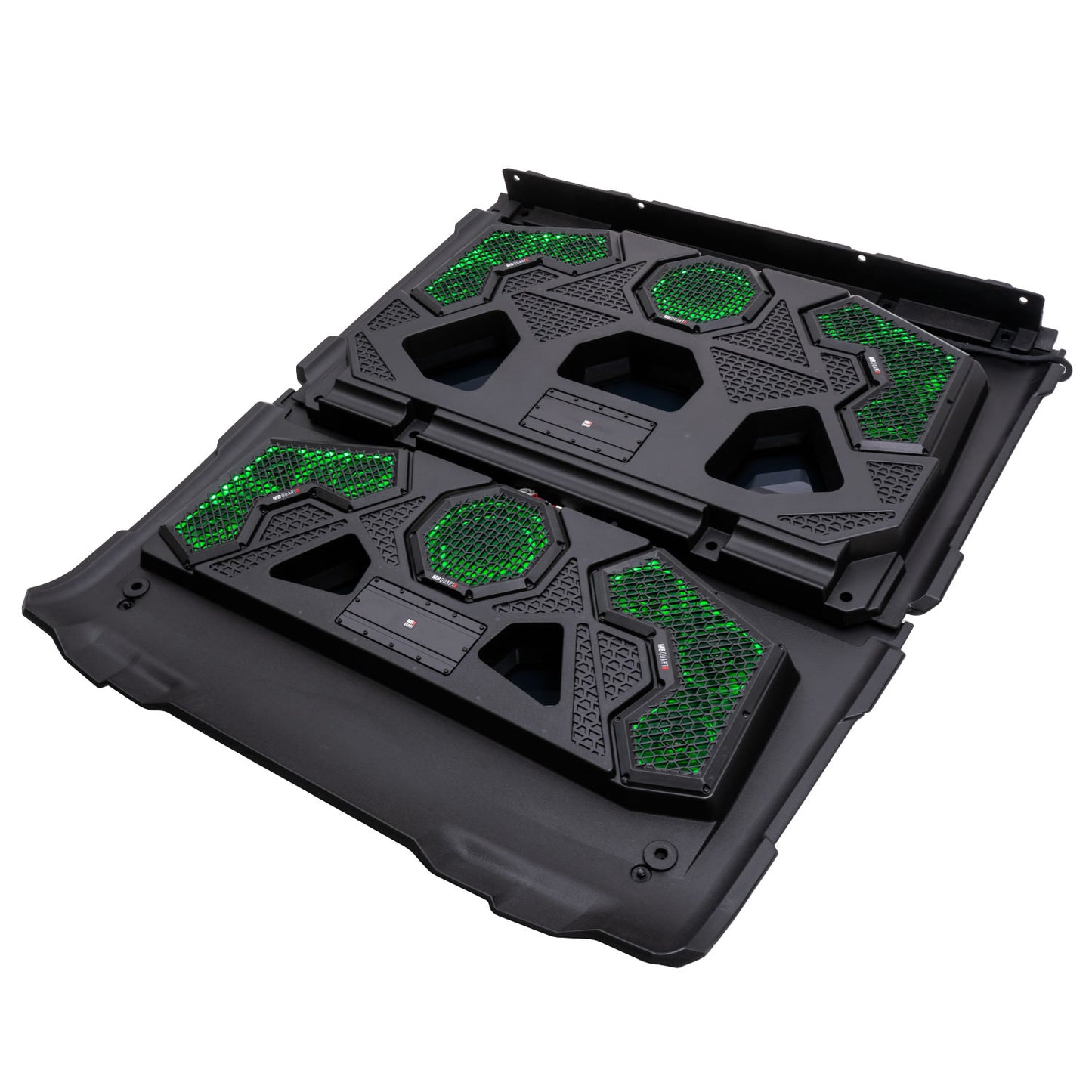 MB Quart - MBQRG4-S14R 1000 Watt 14 Speaker Polaris RANGER Audio Roof with 7 Inch LED Source Unit and 45 Inch Light Bar