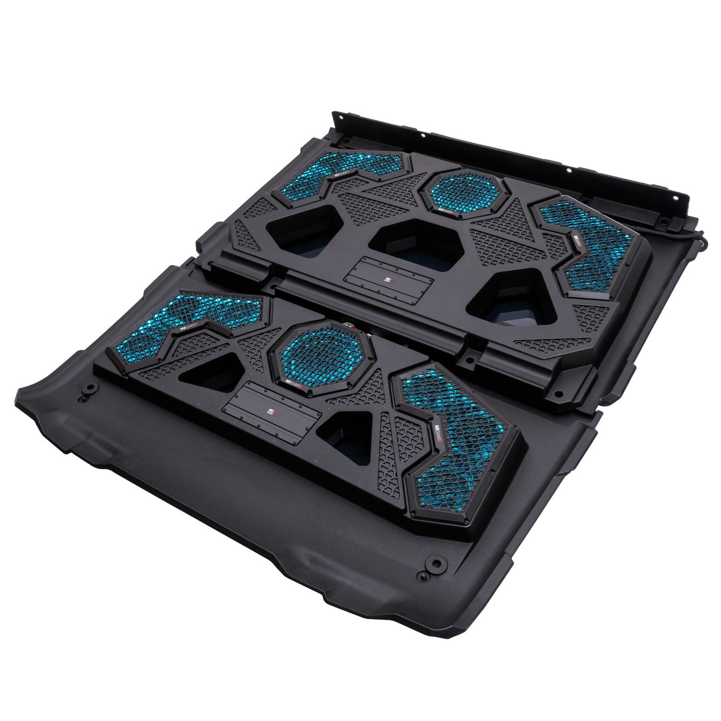 MB Quart - MBQRG4-S14R 1000 Watt 14 Speaker Polaris RANGER Audio Roof with 7 Inch LED Source Unit and 45 Inch Light Bar